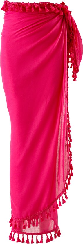 Emilie scarves - pareo - fuchsia roze - lang - katoen