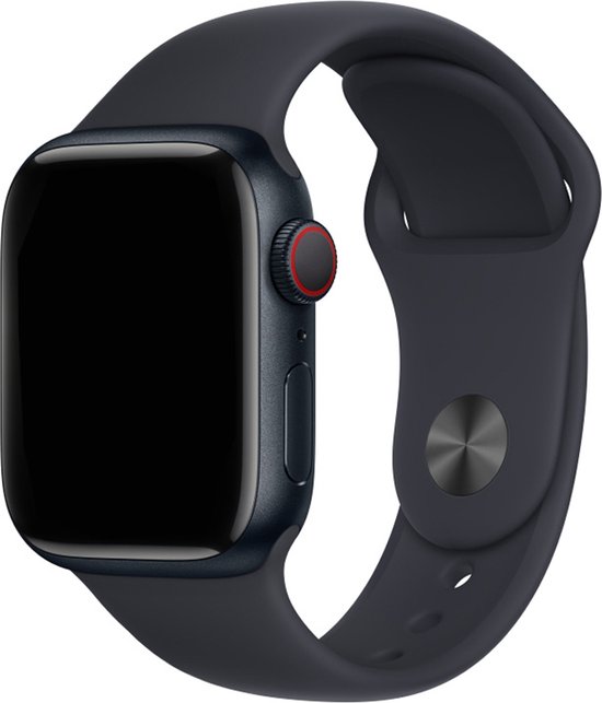 Zachte siliconen sport band - Zwart - Apple Watch - Geschikt voor 42mm -  44mm - 45mm -... | bol