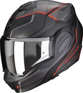 Scorpion EXO-TECH EVO ANIMO Matt Black-Red - Maat M - Integraal helm - Scooter helm - Motorhelm - Zwart