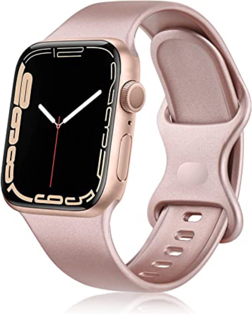 Vervangende Siliconen Sportband - Geschikt Voor Apple Watch - 42mm, 44mm, 45mm - Siliconen Fitness Bandje - Ademend - Comfortabel - Waterdicht - Geschikt voor Apple Watch Series 8, 7, 6, 5, 4, 3, 2, 1, SE