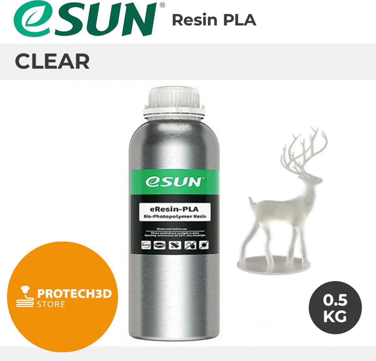 ESUN eResin-PLA - Filament - Transparent - 0,5 kg
