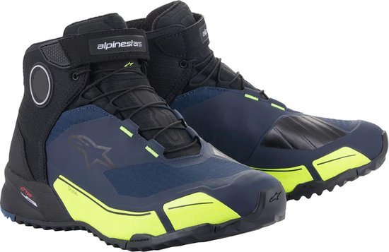 Foto: Alpinestars cr x drystar riding shoes black dark blue yellow fluo us 11 maat laars