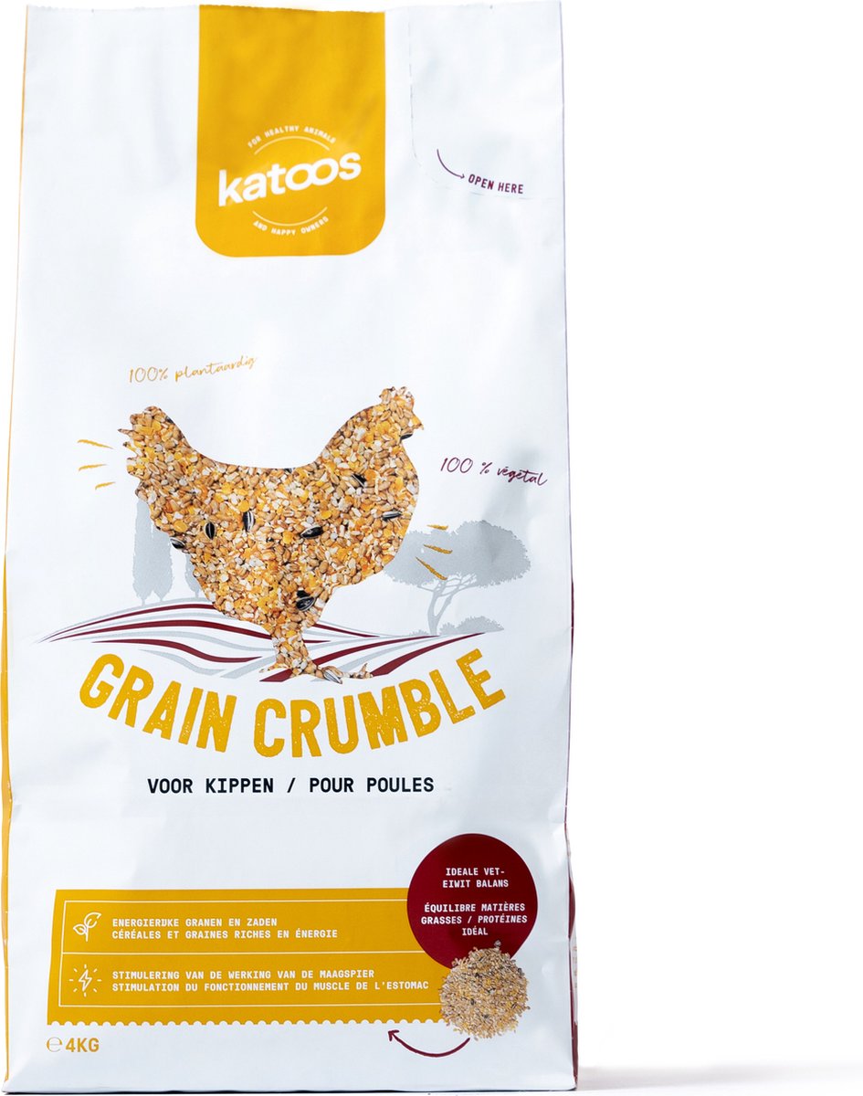 Katoos - Grain Crumble mix voor kippen - Gebroken graanmengeling - 4 kg