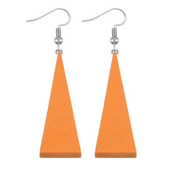 Zilveren -houten -oorhangers -Saheli-oranje-Charme Bijoux