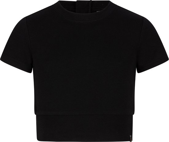 Meisjes crop t-shirt - Zwart