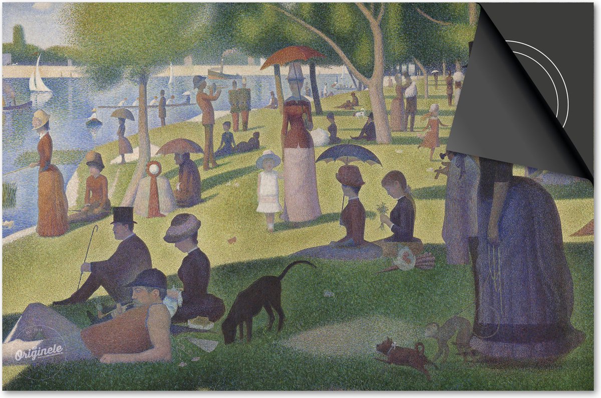 Inductie beschermer 83x51,5 - afdekplaat inductie mat - Dietrix Kookplaat beschermer - Base - Oude Meesters - Seurat La Grande Jatte