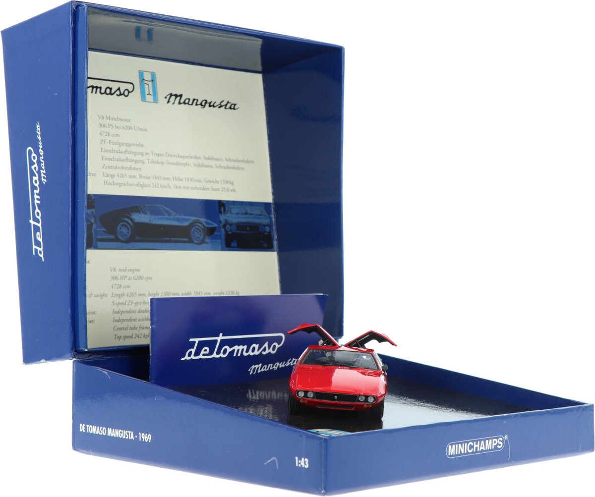 Voiture Miniature De Tomaso Mangusta 1969 Minichamps 1:43 - Modèle Métal Neuf En Boîte