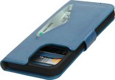 Mobiparts hoesje geschikt voor Apple iPhone 13 Pro - Wallet/Boekhoesje - Eco Leer - Magneet Sluiting - Opberg vakken - Blauw