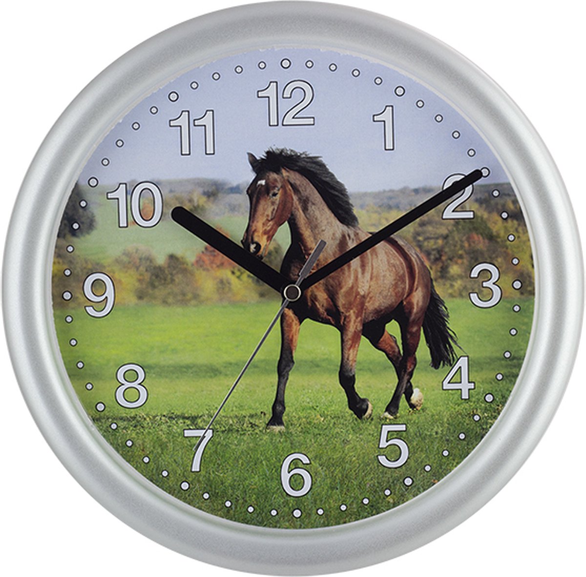 Wandklok met PAARD modern design voor kinderen
