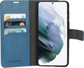 Mobiparts hoesje geschikt voor Samsung Galaxy S21 Plus - Wallet/Boekhoesje - Eco Leer - Magneet Sluiting - Opberg vakken - Blauw