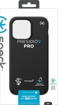 Speck hoesje geschikt voor Apple iPhone 14 Pro Max - Slank - Ultieme Bescherming - Luxe Soft-touch Afwerking - Valbescherming gecertificeerd tot 4 meter - Microban Antibacterieel - Presidio2 Pro lijn - Zwart