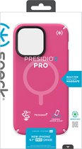 Speck hoesje geschikt voor Apple iPhone 14 Pro Max - Slank - MagSafe - Ultieme Bescherming - Luxe Soft-touch Afwerking - Valbescherming gecertificeerd tot 4 meter - Microban Antibacterieel - Presidio2 Pro lijn -Roze