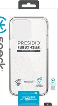 Speck hoesje geschikt voor Apple iPhone 14 Pro Max - Slank - Kristalhelder - Valbescherming gecertificeerd tot 4 meter - Microban Antibacterieel - Presidio Perfect Clear geschikt voor lijn - Goud Transparant