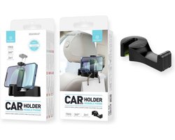 Repus - Auto Telefoonhouder Haak - Achterbank - Car Hook Holder - Tas/Jas Houder - Zwart