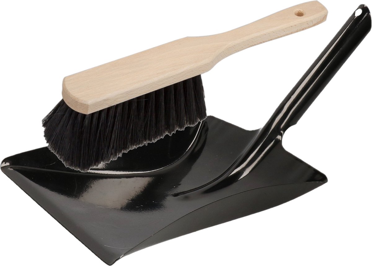 Goedkoopste Stoffer en blik zwart van metaal/hout voor binnen