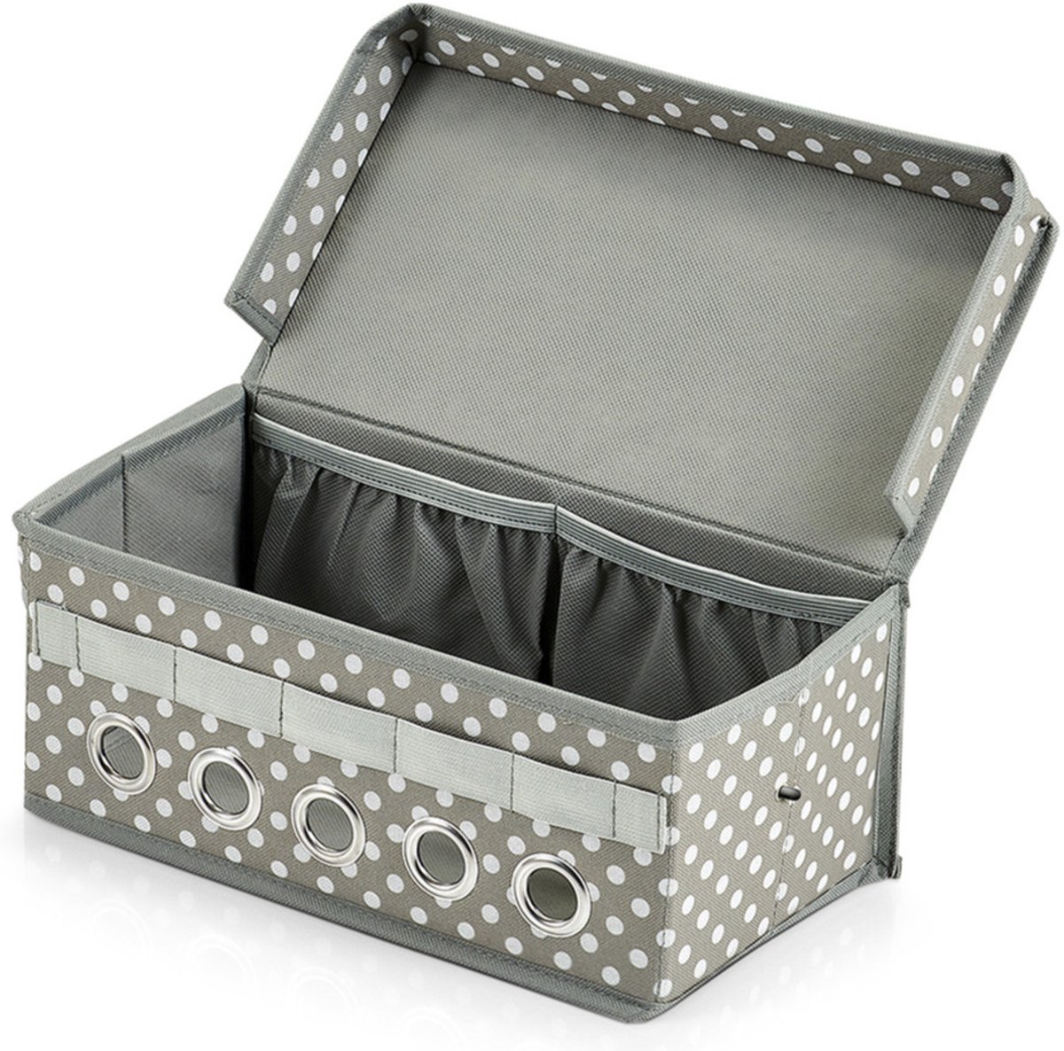 Zeller hobby/lint opbergdoos/naaidoos - grijs - 29 x 15 x 12 cm - polyester