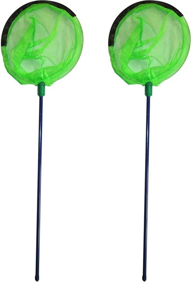 Gebro Visnet/schepnet - 2x - kunststof - groen - 90 x 30 cm