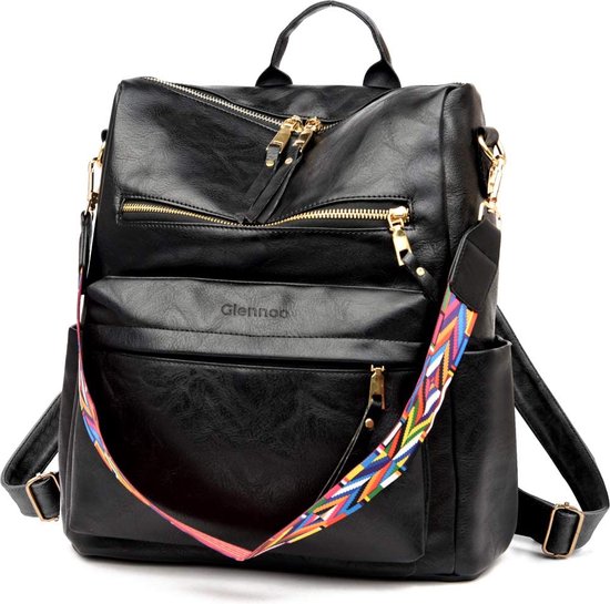 Sac à Dos Femme En Cuir PU Étanche - Anti-vol - Léger - Capacité 36-55L - Multi-compartiments - Pour Voyage, Travail, Quotidien - Couleur Gris