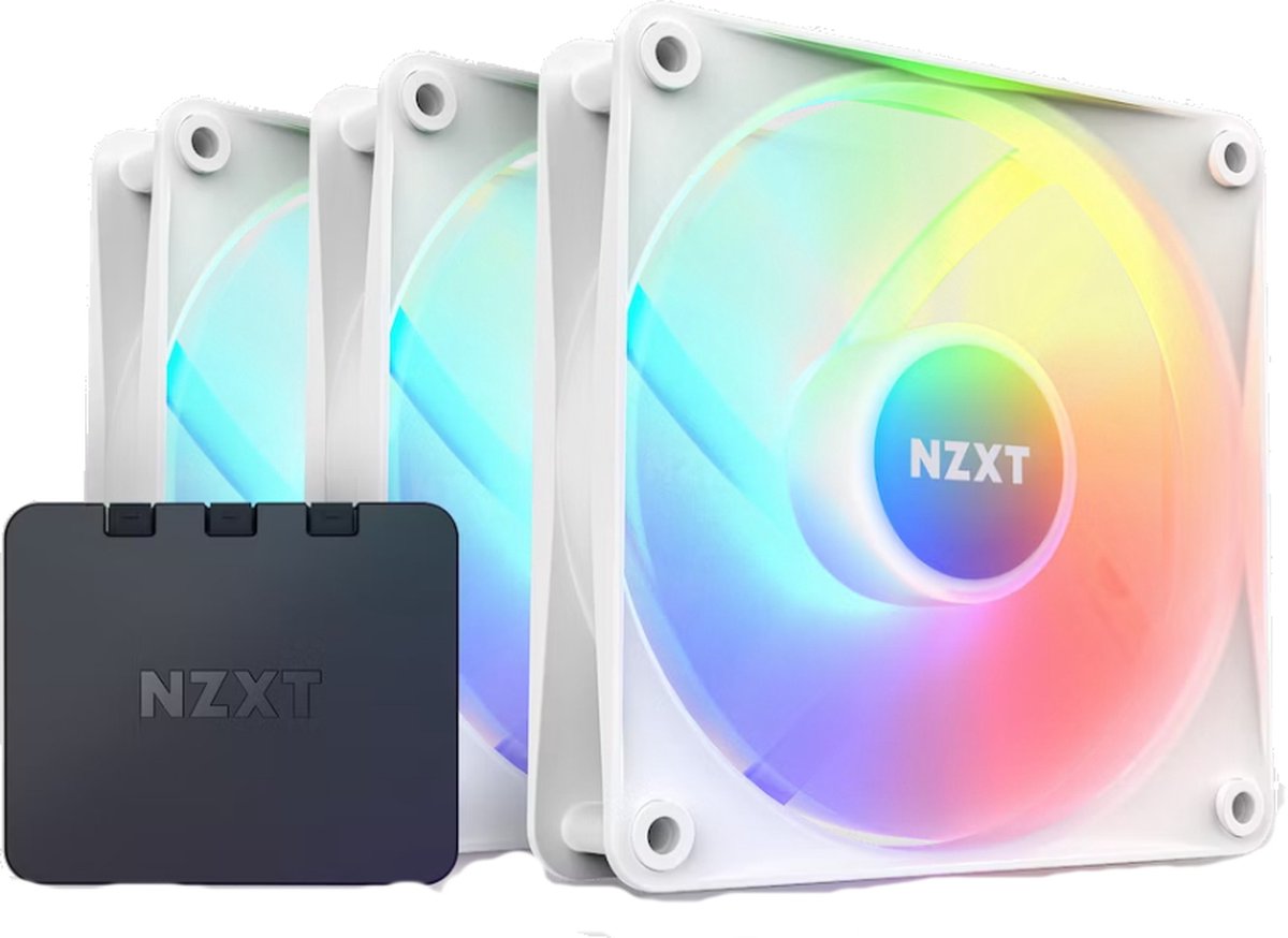 NZXT F120 RGB CORE white & RGB Lighting Controller - Ventilateur 3 pièces - 120  mm - 4