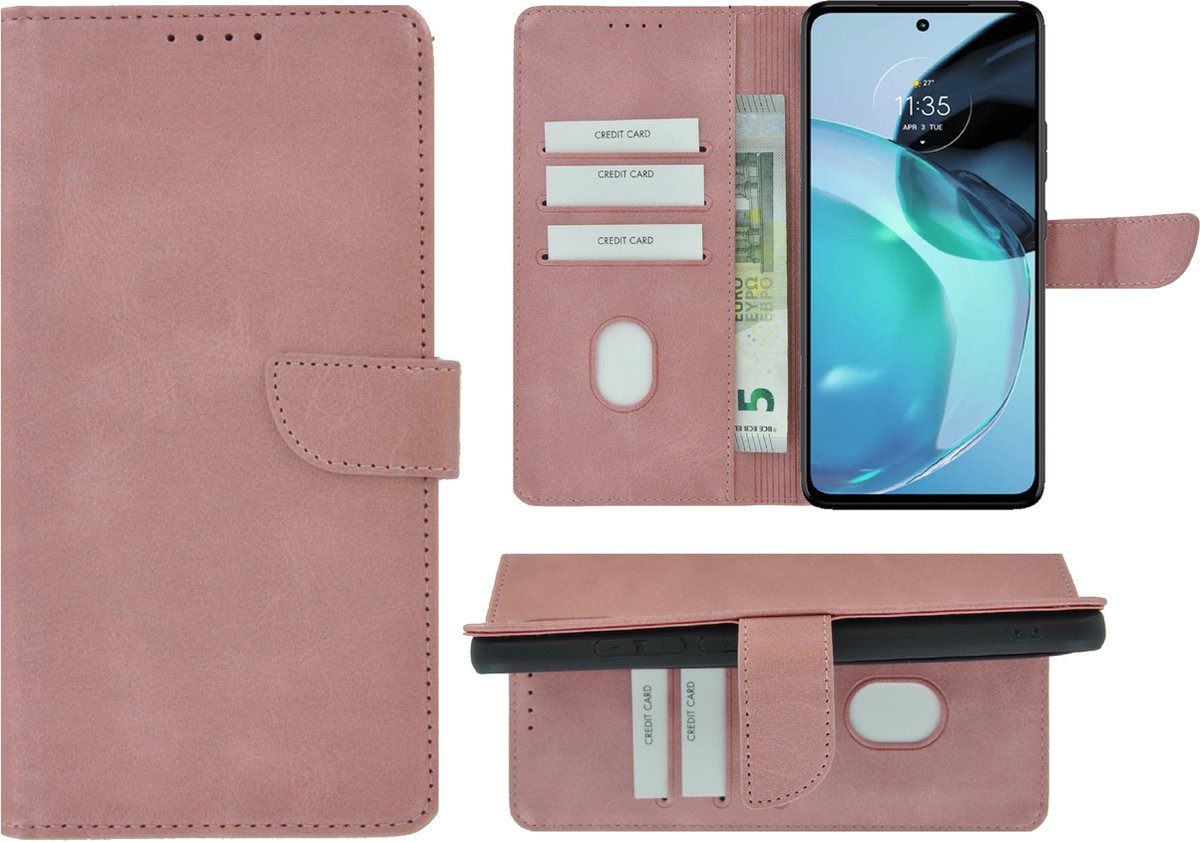 MoDo hoesje Geschikt voor Motorola Moto G13/ G23 - Kunstleer Book Case - Rose Goud