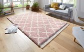 Hoogpolig vloerkleed Pearl - roze/crème 200x290 cm