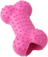 Nobleza Snackbotje hond - Rubber botje hond - Massagebotje hond - Kauwspeelgoed - Hondenspeelgoed - Roze