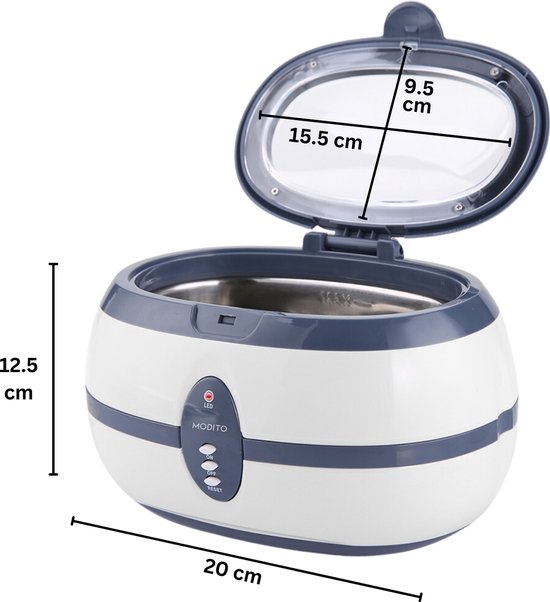 Nettoyeur à Ultrasons Floureon 600ml - Parfait Pour Bijoux, Lunettes, Montres - Nettoyage Profond Et Automatique