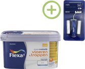Flexa Mooi Makkelijk - Vloeren en Trappen - Mooi Wit 2,5 liter + Flexa Lakroller - 4 delig