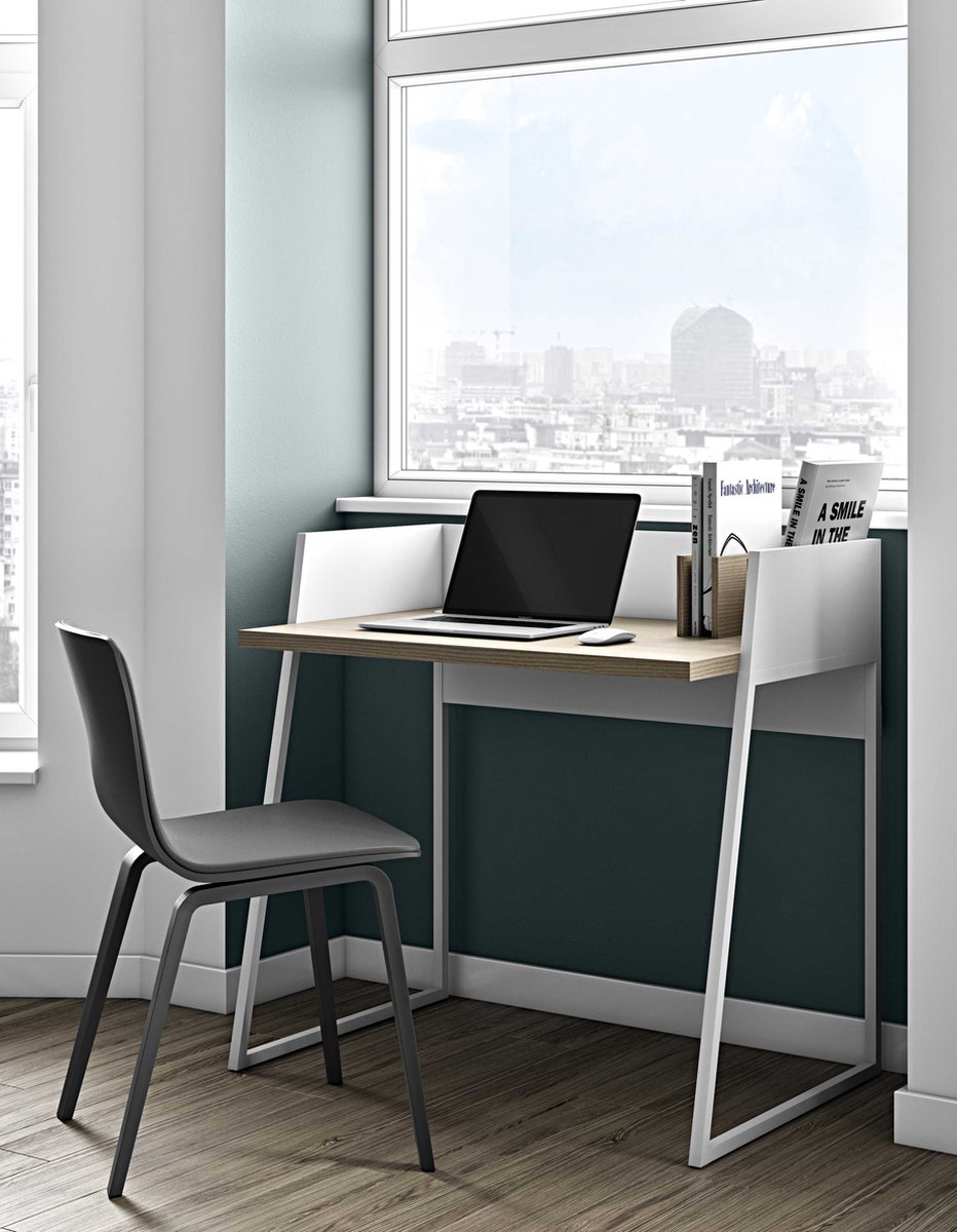 Bureau Volta 90cm - noir/chêne Moderne, Design - TEMAHOME