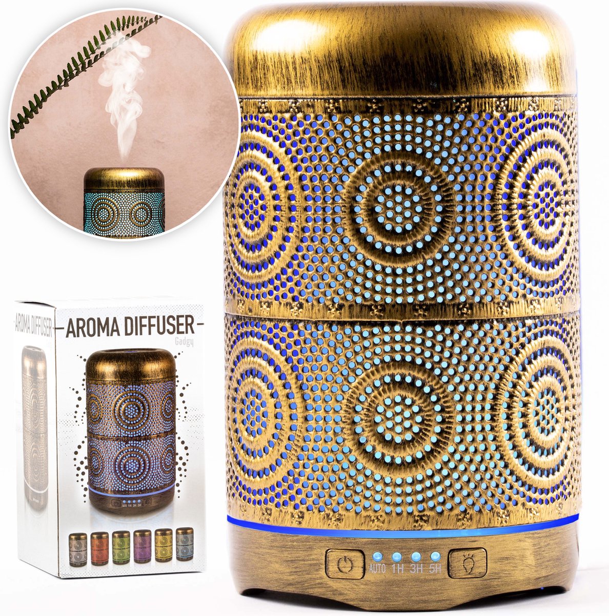Aromatherapy Diffusers Salking 260ml Metal Essential Oils Diffuser Aroma