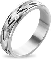 Twice As Nice Ring in zilver, motief, 4 mm  56
