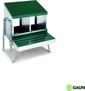 Nid pondeuse Gaun avec pieds 2 compartiments vert/aluminium 54x56x50 cm