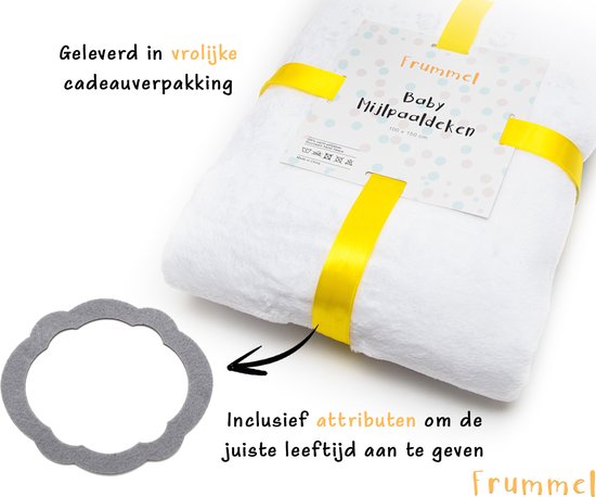 Frummel Mijlpaaldeken ‘Bear’ - Milestone deken - Mijlpaal baby - Kraamcadeau Jongen - Kraamcadeau Meisje - Baby Shower Cadeau - Baby Cadeau - Mijlpaaldeken in het Nederlands - Moederdag cadeau - 100 x 150 cm van Frummel — afbeelding 2