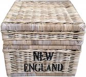 Rieten Mand Met Deksel L - New England