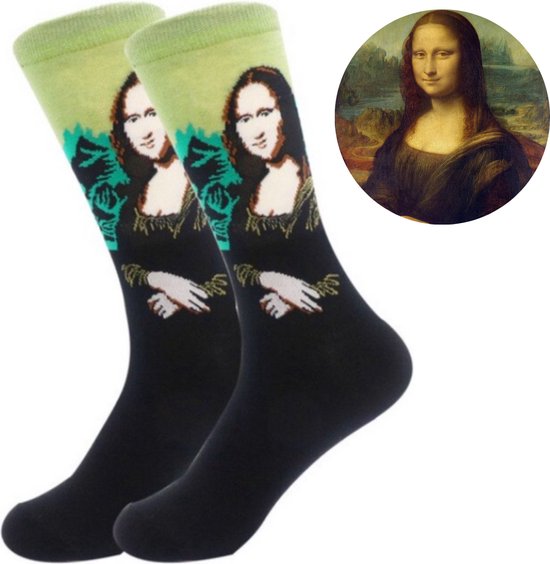 Winkrs - Sokken met Mona Lisa - Kunst sokken voor heren en dames - Sokken maat 38 t/m 42