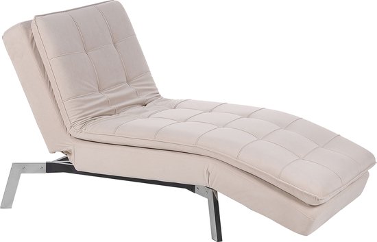 LOIRET - Chaise longue - Beige - Symmetrisch - Fluweel