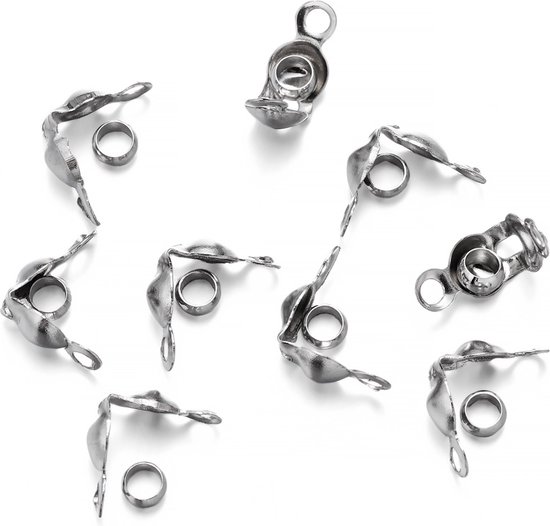 Knijpkralen Met Connector - Connector Sluiting Crimps Beads - Sieraden  maken - 50... | bol