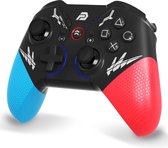PlayCool Wireless Pro Controller Convient pour Nintendo Switch (OLED) / Lite / PC/ Android avec Wake Up, lumière RVB, fonction NFC , fonction Turbo et touches programmables - Blauw/Rouge