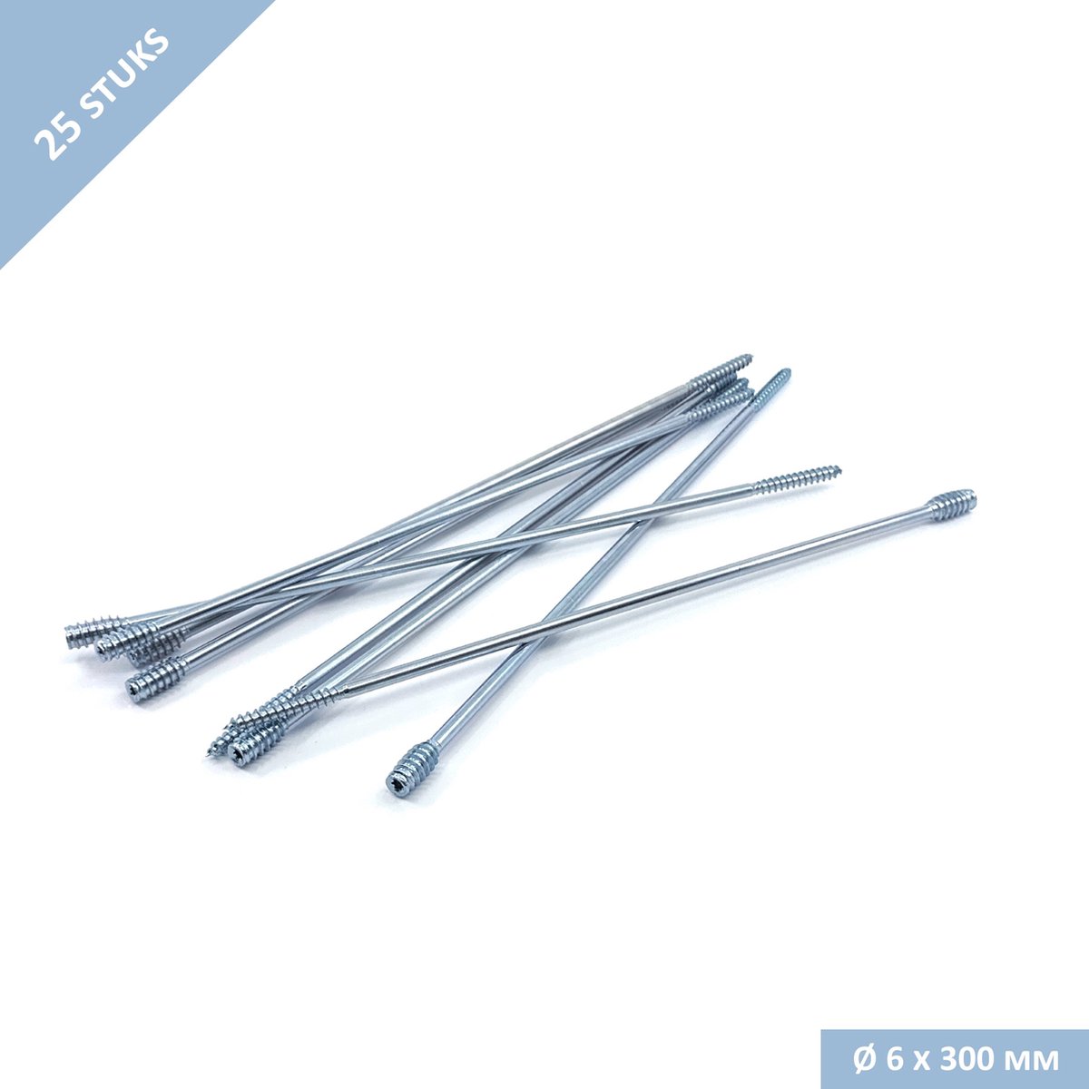 UFAST afstandschroef - Ø 6 x 300 mm - Verzonken kop - Torx - Verzinkt - 25 stuks