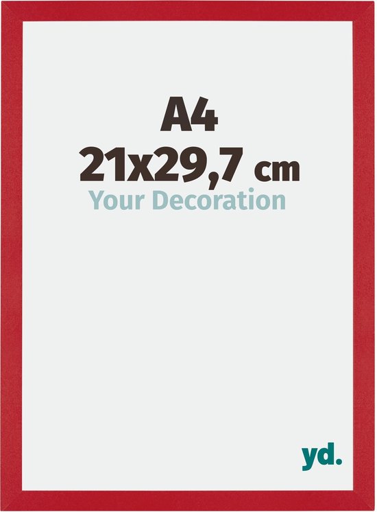 Cadre Photo Mura Your Decoration - 21x29,7cm - Rouge - A4