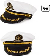 6x Admiraals pet mt 57-59-61 - Festival thema feest boot varen kapitein party