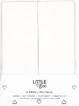 Laken Lit Little Boo Uni White Lot de 2 100x150