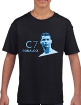 Ronaldo - T-Shirt - Kinder Tshirt - Zwart - Maat 122 /128 - Tshirt leeftijd 7 tot 8 jaar - Grappige teksten - Portugal - Quotes - verjaardag - Cristiano Ronaldo - CR7