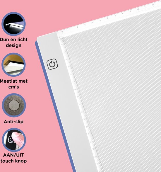 Peinture au diamant Lightpad - A4 - Planche à dessin - Lichtpad - Crafts & Co