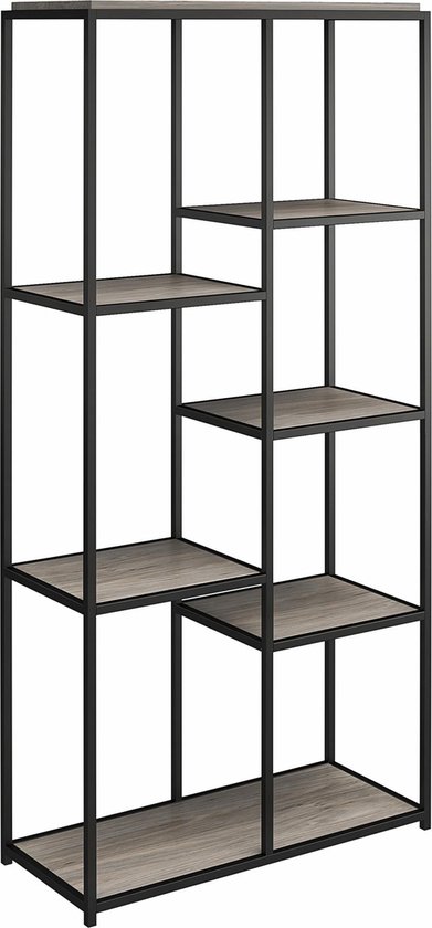 Rebecca Mobili Kantoorplank, Zwarte Boekenkast Met 5 Planken Eigentijds Ontwerp Huiskamermeubilair Afmetingen 172 5 X 60 24 Cm Hxbxd Art Re4786 Zwart 660183220
