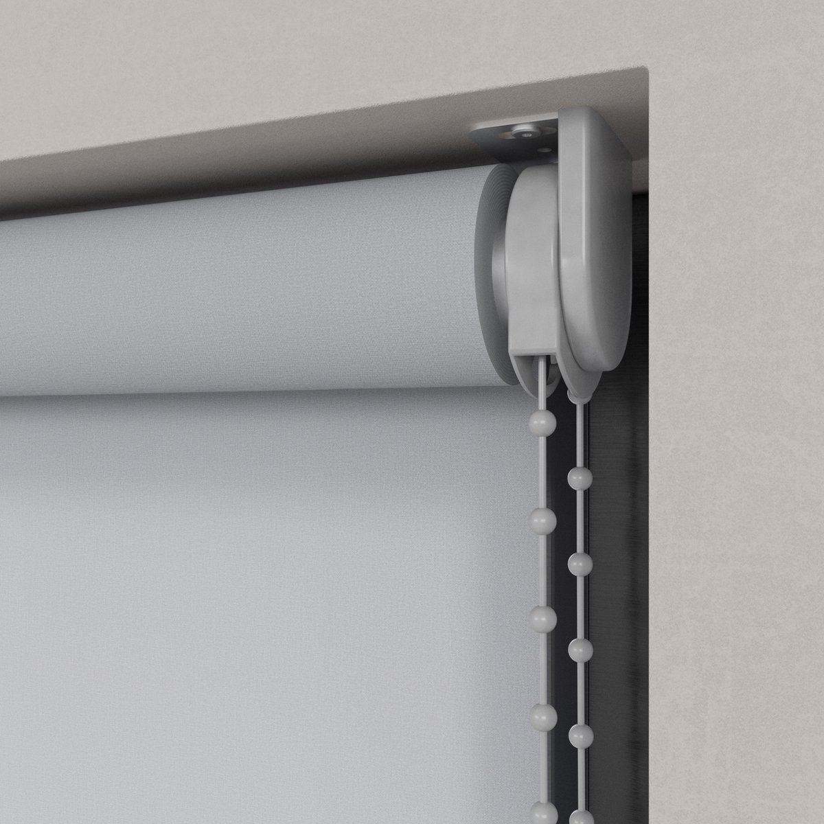 Dutchblinds Rolgordijn - lichtdoorlatend - Licht Grijs - 185x275cm - Raamdecoratie op maat