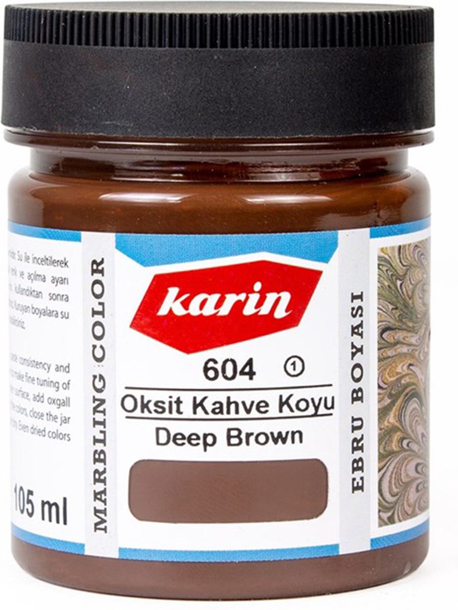Ebru / Papiermarmer Verf - Donker Bruin - 105 ml