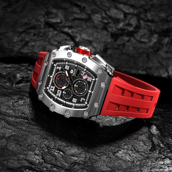 Heren Horloge Horloges voor Mannen Robuust Horloge AAA Kwaliteit Rood bol