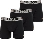 Lyle & Scott - Heren Onderbroeken Christopher 3-Pack Boxers - Zwart - Maat M
