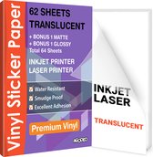 Hoofdkwartier optioneel Defecte 62 Translucent Vinyl Stickervellen A4 Printer Paper - Stickerpapier Voor  Printer -... | bol.com